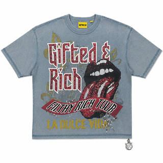 GIFTED AND RICH BLUE TEE