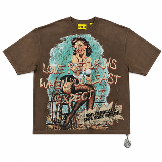 LOVE RETURNS BROWN TEE
